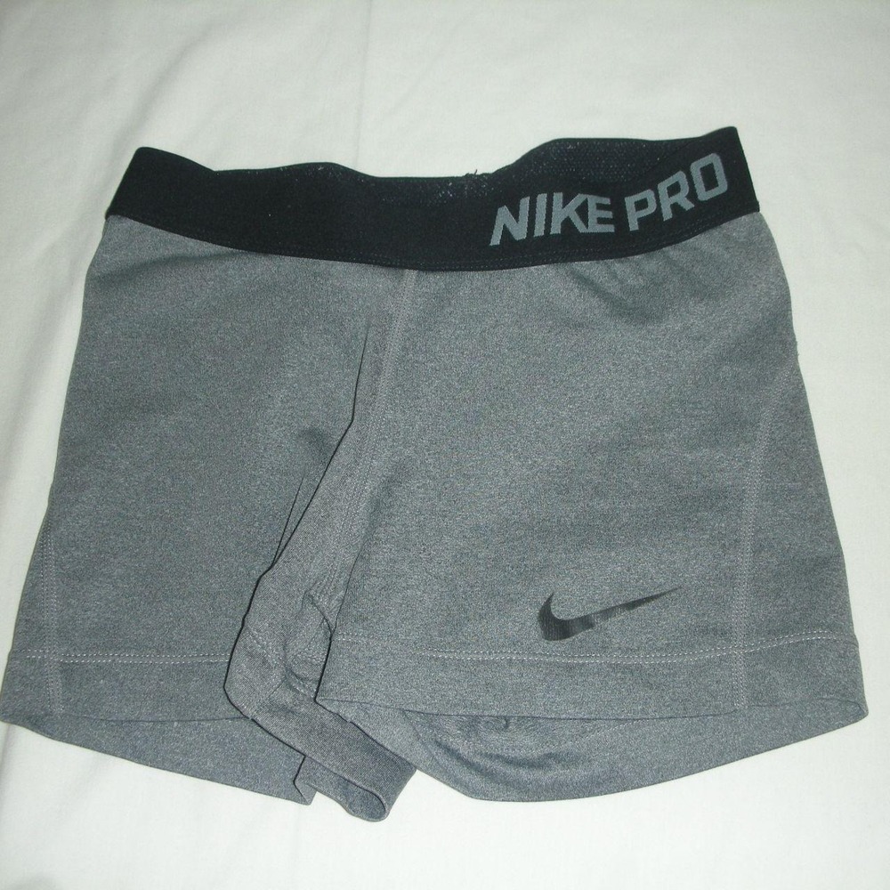 Nike Pro Gray Dri-FIT Compression Shorts XS 4.5" Spandex Athletic Gym Running